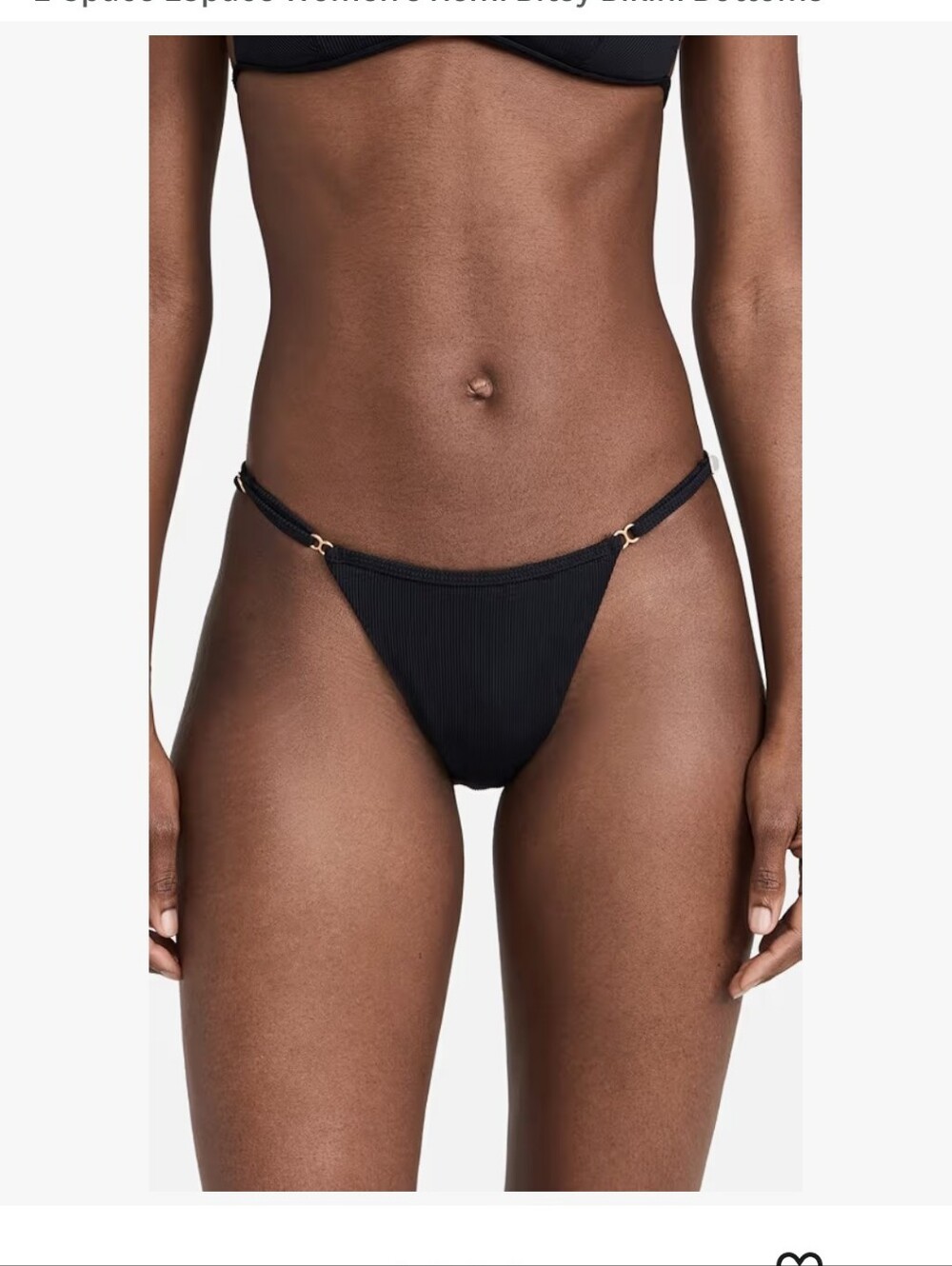 L'space Remi Bitsy Black Ribbed Women's Bikini Bottom Xs New Without Tags